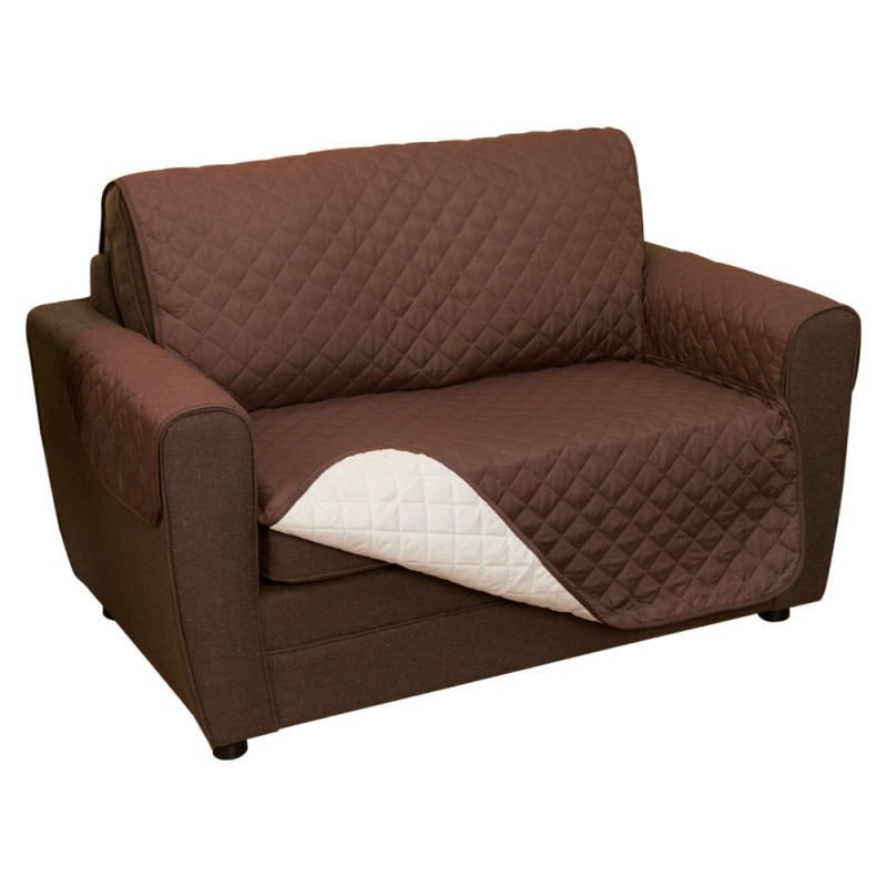 Protector de Sofá Reversible Marrón Crema 2 Puestos