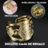 Anillo de San Benito Ajustable en Cobre Galvanizado + Caja de Regalo