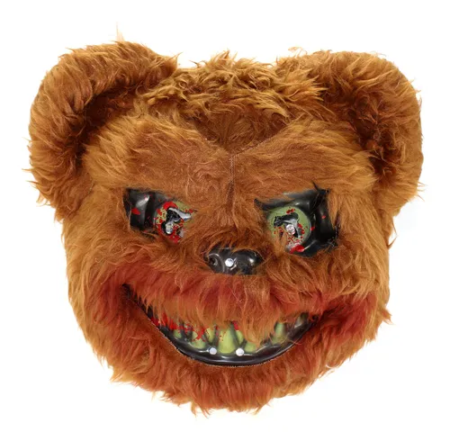 Máscara Oso Peludo Café con Luz EL Wire