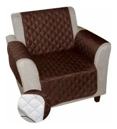 Protector de Sofá Reversible Marrón Crema 1 Puesto