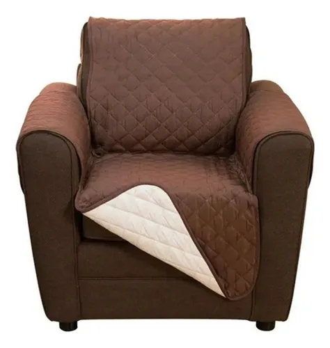Protector de Sofá Reversible Marrón Crema 1 Puesto