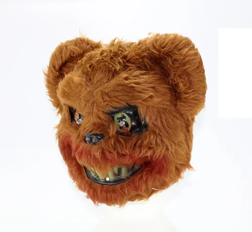 Máscara Oso Peludo Café con Luz EL Wire