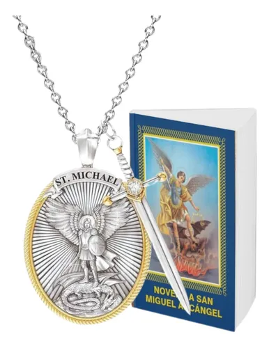 Collar San Miguel Arcángel en Acero Inoxidable + Caja de Regalo