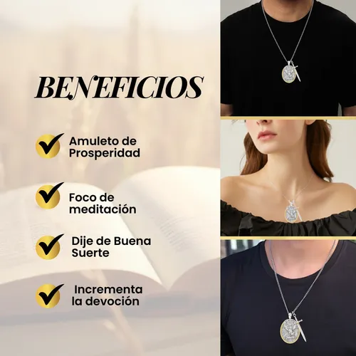 Collar San Miguel Arcángel en Acero Inoxidable + Caja de Regalo