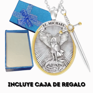 Collar San Miguel Arcángel en Acero Inoxidable + Caja de Regalo