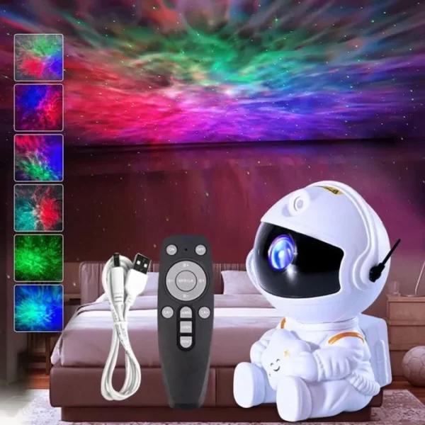 Astronauta Proyector de Galaxia y Nebulosa