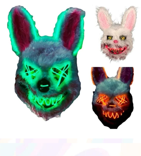 Máscara Halloween Conejo Luz LED
