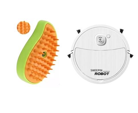Combo Limpieza Total | Aspiradora Robótica + Cepillo a Vapor Mascotas