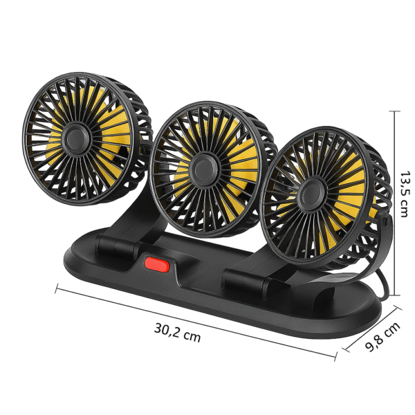 Ventilador de Coche con 3 Cabezas