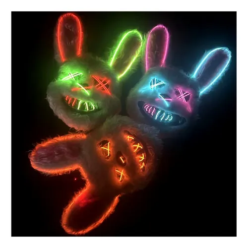 Máscara Halloween Conejo Luz LED