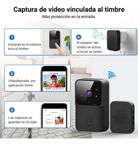 Timbre Inalámbrico WiFi con Cámara HD