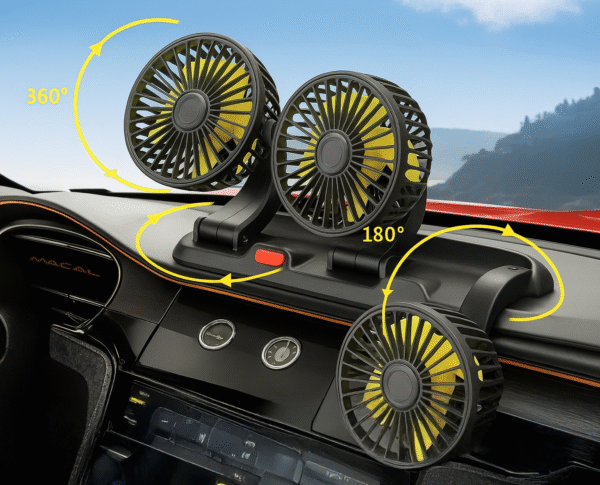 Ventilador de Coche con 3 Cabezas