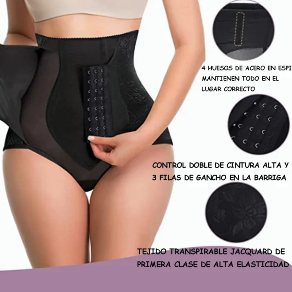 Short Extra Corto con Talle Extra Alto con Cierre Frontal en Blonda