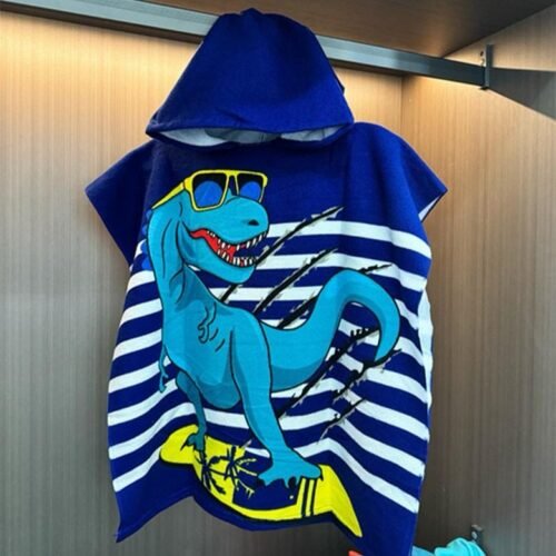 toalla-dinosaurio-niño Toalla con Capucha Infantil de Microfibra