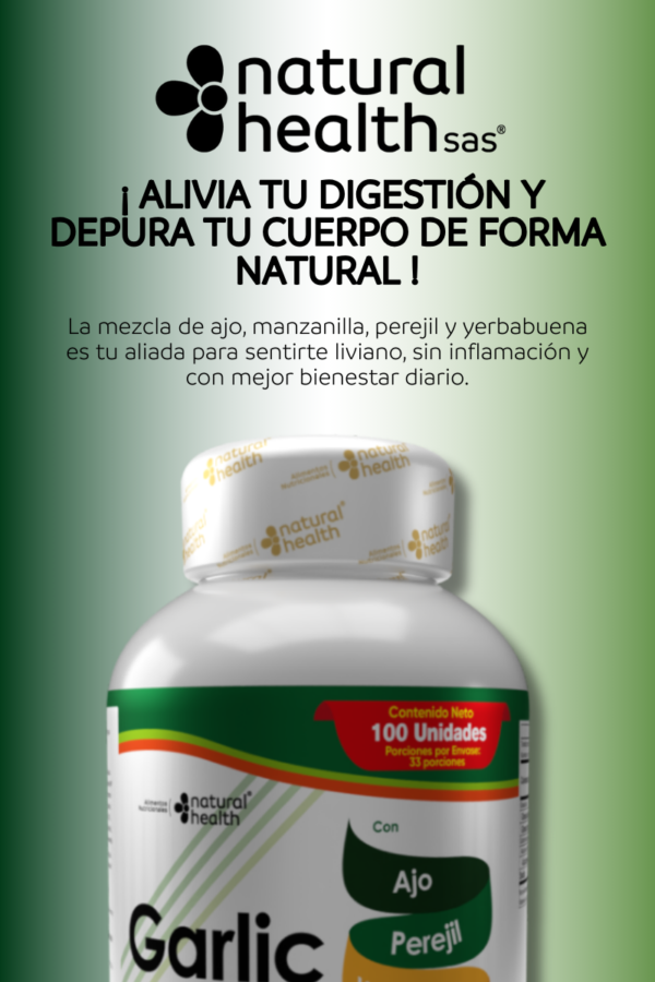 Garlic – Suplemento de Ajo con Perejil, Yerbabuena y Manzanilla