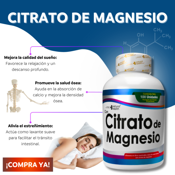 Citrato de Magnesio (100 cápsulas)
