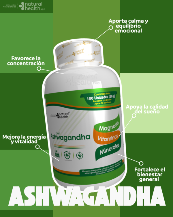 Ashwagandha con Maca Roja, Negra y Amarilla (100 Cápsulas)