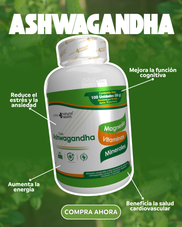 Ashwagandha con Maca Roja, Negra y Amarilla (100 Cápsulas)